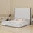Tall Headboard Upholstered Bed With Vertical Striped And Wingback Design