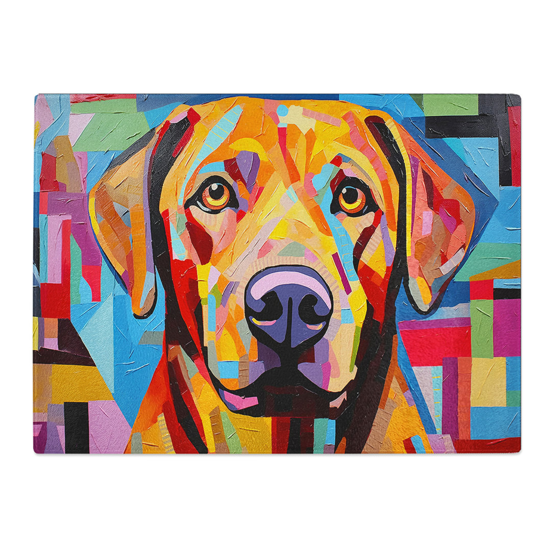 Labrador Retriever Constructivism No.2  Glass Chopping Board