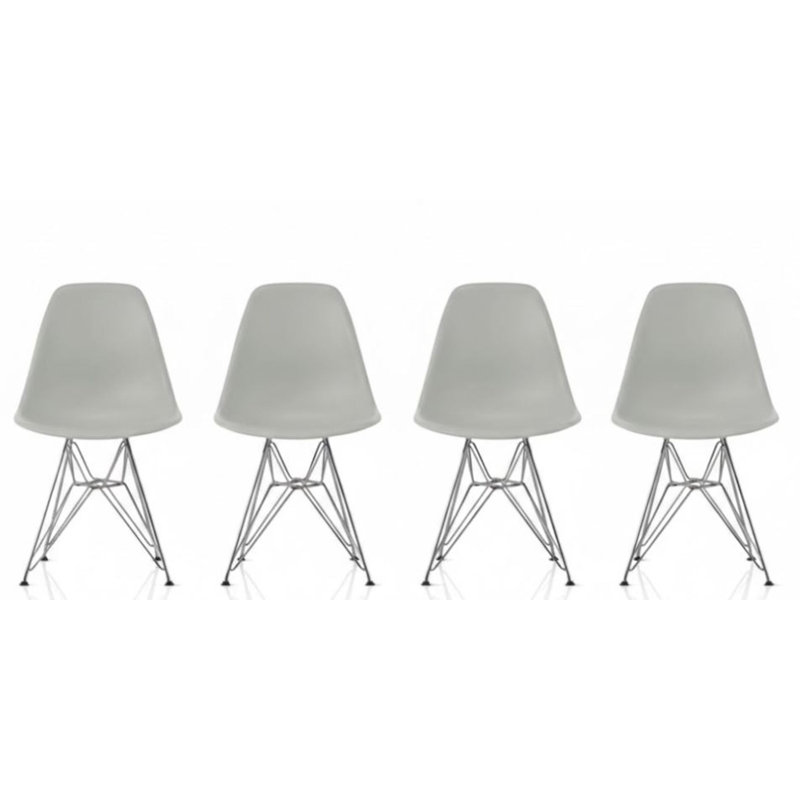 Chaise d'appoint en plastique Renna, Gris clair