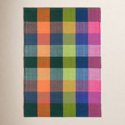 Happy Plaid Multi Handwoven Indoor/Outdoor Rug