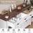 Almus 55'' Sideboard with 4 Glass Doors, 2 Large Drawers and Adjustable Shelves-232908992