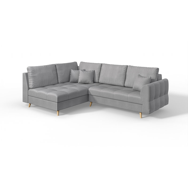 Scandinavian Corner Sofa, Left Hand Facing, Grey