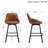 Janayshia Modern Industrial Swivel Upholstered 25.6'' Faux Leather Counter Stool with Metal Frame-1524620432-1484961770