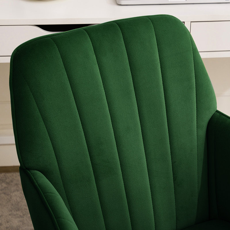 Adjustable Chair For Home Bedroom - Velvet, Ergonomic Seat Continuous Sitting Office Extended, Green
