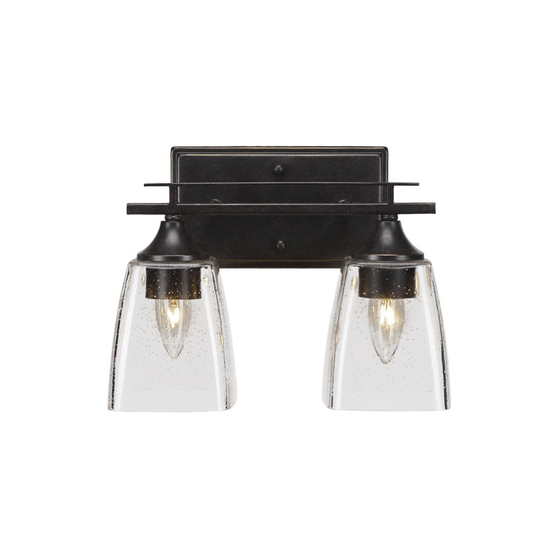Uptowne 2 Light Bath Bar, Clear Bubble
