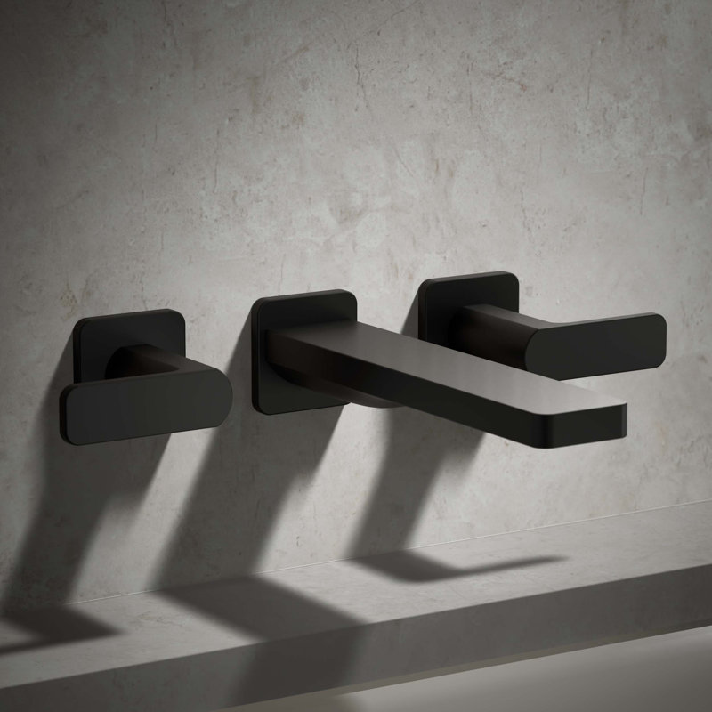 Parallel Wall Mount Bath Filler Trim, Matte Black