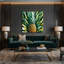 Botanical Pineapple Plant Brown Canvas Wall Art-539560208