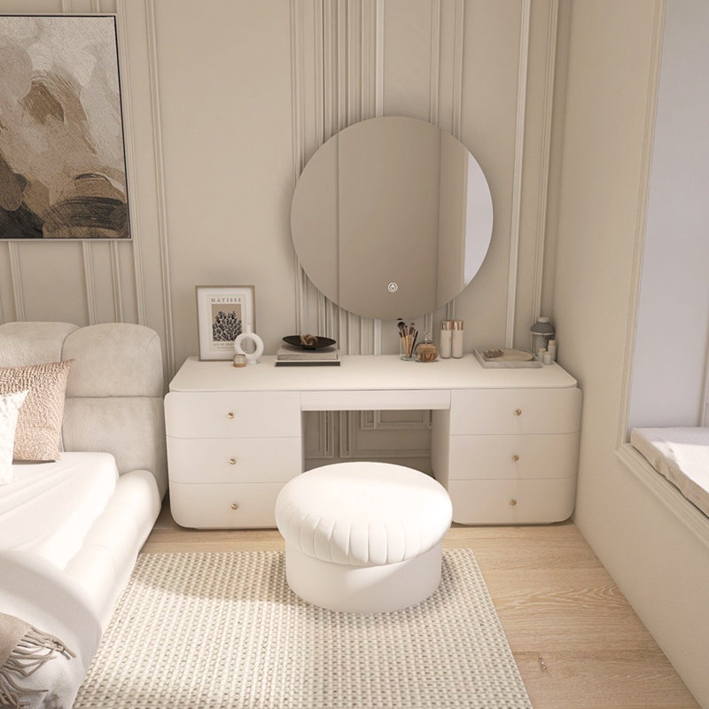 47.24"White Vanity Set with LED Lighted Mirror