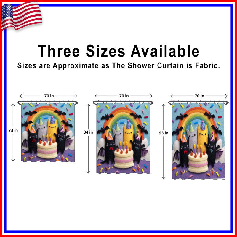 Rideaux de douche Felt Cats Rainbow Cake, L 70 po x H 93 po