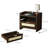 2-Drawer Wood Modern Rattan Nightstand Set With Built-In Charging Port-702132199