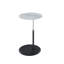 Table d'appoint ronde Orbit de 39,4 cm (15,5 po) avec dessus en verre texturé marbre gris réglable en hauteur et piètement à pince