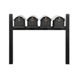 Balmoral Quad Mount Mailbox /w/ Pyramid Caps & Personalized Door Medallion (4 Mailboxes, Quad Mount Post, 4 Medallions)