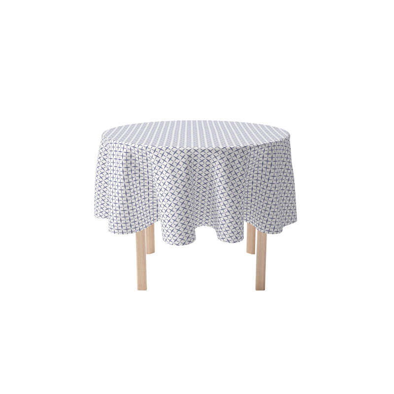 Round Geometric Cotton Twill Tablecloth