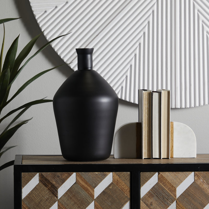 Arniyah Hand-Blown Glass Table Vase, Black