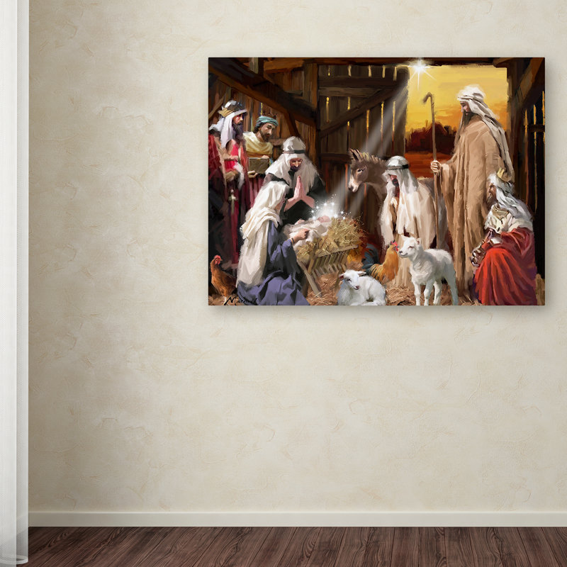 «Nativité par le studio Macneil», reproduction sur toile, H 14 po x l 19 po x P 2 po