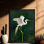 Aigrette noire encadrée noire - élégance et beauté naturelle, impressions murales de style rétro-757063565