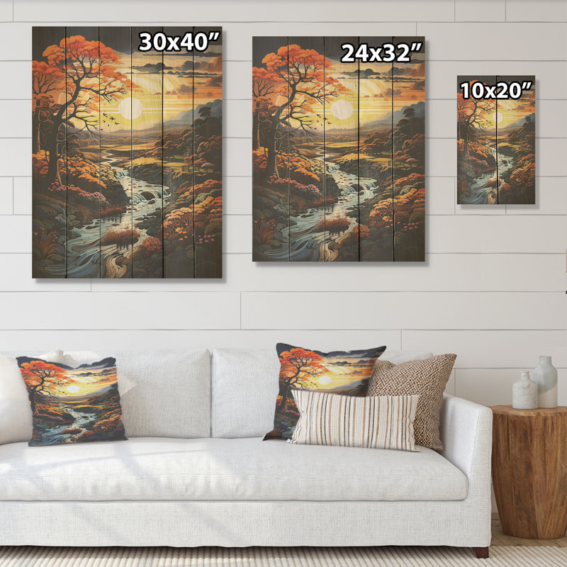 Art naturel sur bois de pin naturel, H 40 po x l 30 po