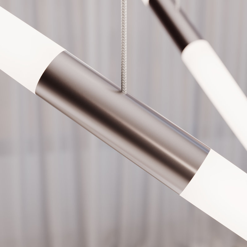 Ballet 9 - Light LED Chandelier, Bright Satin Aluminum