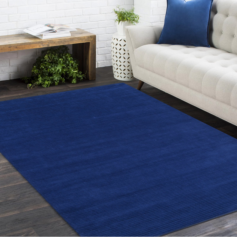 Cairo Hand Knotted Area Rug in Blue, Rectangle 9' x 12'