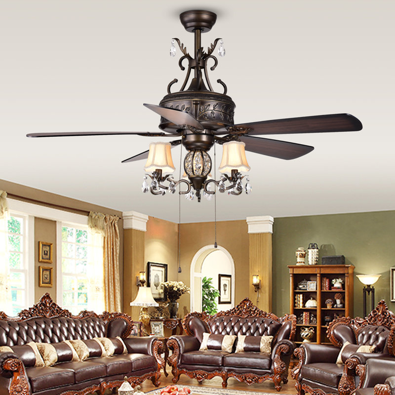 Ventilateur de plafond 52 pales en cristal 52 po avec chaînette et ensemble d'éclairage inclus Sayre