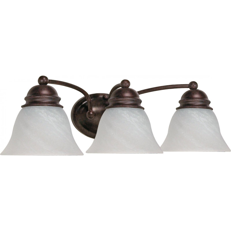 Éclairage à 3 lumières d'intensité variable pour meuble-lavabo Charmaine, 100 watts, Bronze vieilli