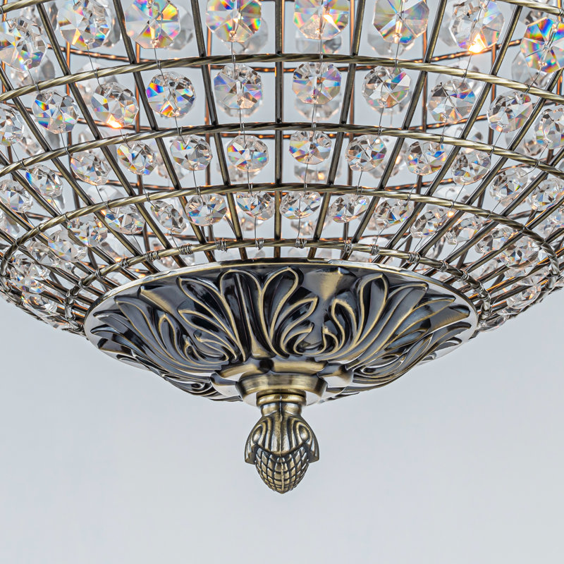  Luminaire suspendu en cristal Dhamender, H 19,7 po x l 15,7 po x P 15,7 po, 3