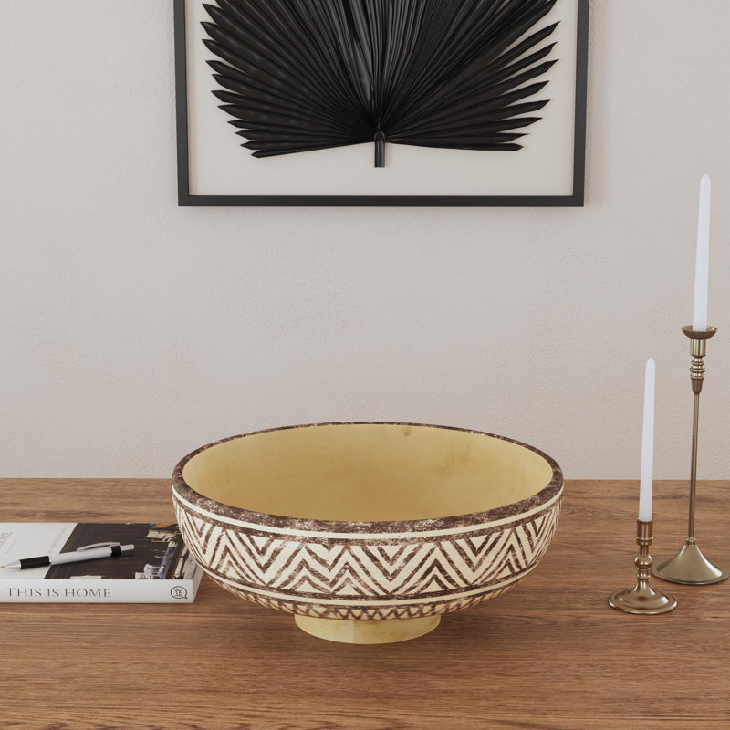 Silas Terracotta Abstract Decorative Bowl