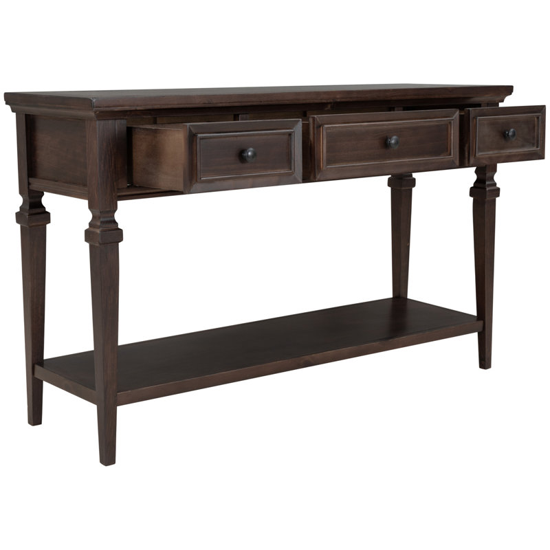 Omeara 50" Console Table,entryway table,Sofa Table with three top drawers, Espresso