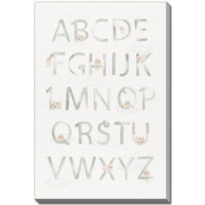 «Sheep Alphabet Green», art mural sur toile