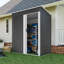 Metal Garden Shed, 164 cm x 89 cm x 181 cm Waterproof & Rust-Resistant Outdoor Storage Shed with Sliding Door and Sloped Roof, Reinforced Galvanized Steel Frame, for Backyard, Patio, or Garage, Black