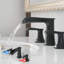 Ensemble de 2 robinets pour 2 lavabos - noir espacé de 8 pouces avec cartouche en céramique et drain escamotable mat pour salle de bain