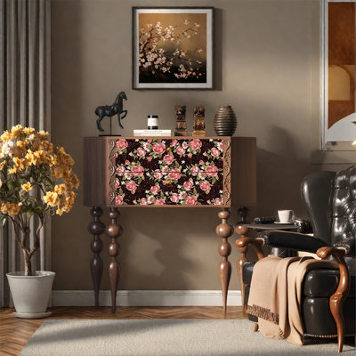 Pine Wood Two Drawer Storage Cabinet