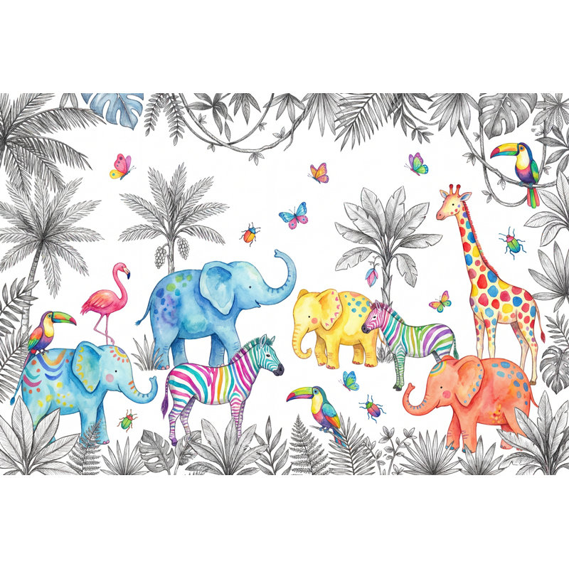 Papier peint sur fond blanc, 160 po x 108 po, Peler et coller