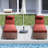 Outdoor Wicker Chaise Lounge Set Patio Reclining Chaise With Side Table And Cushions-1119938760