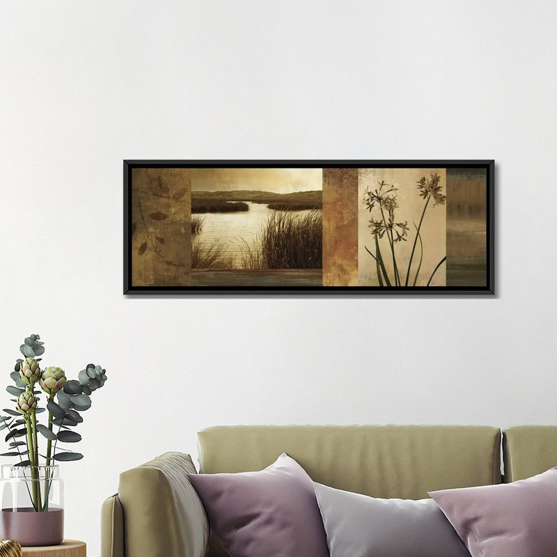 « laguna i », impression sur toile, H 16 po x l 48 po x P 1,5 po, Toile avec cadre noir