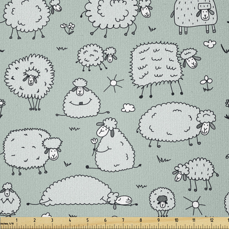 Creedyn Flock of Sheep Sitting and Sleeping Multi-Purpose Fabric