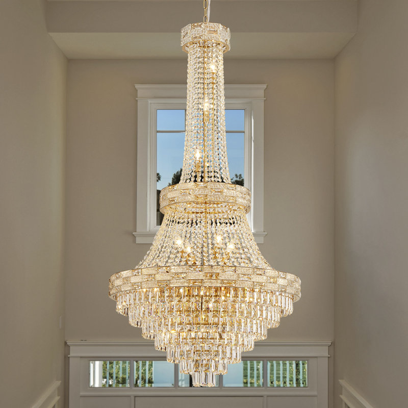 25-Light Dimmable Empire Crystal Chandelier, 25 Lights