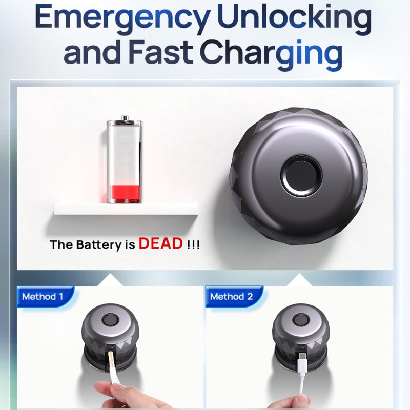 Fingerprint Door Knob, Smart APP Control Lock Deadbolt, Mechanical Keys, Auto lock, Emergency Unlock