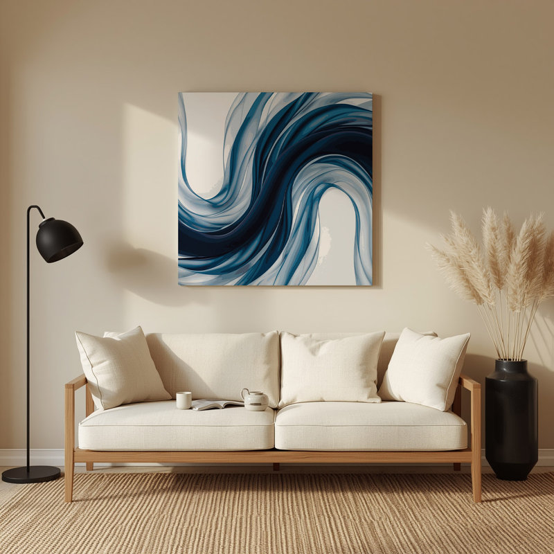 Gradient Abstract 32, art mural en métal bleu, H 16 po x l 16 po