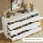 7 Drawer Wide Wood Dresser, Modern Chest with Large Storage for Bedroom & Hallway-1233264298