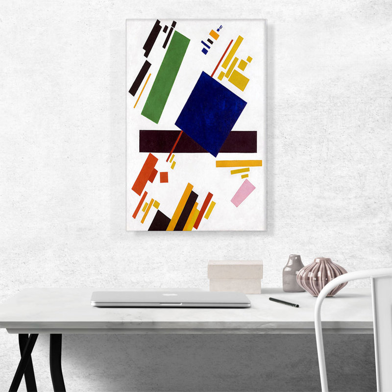 «Suprematist Composition 1916» par Kazmir Malevich, reproduction d'art sur toile tendue, H 40 po x l 26 po x P 0,75 po