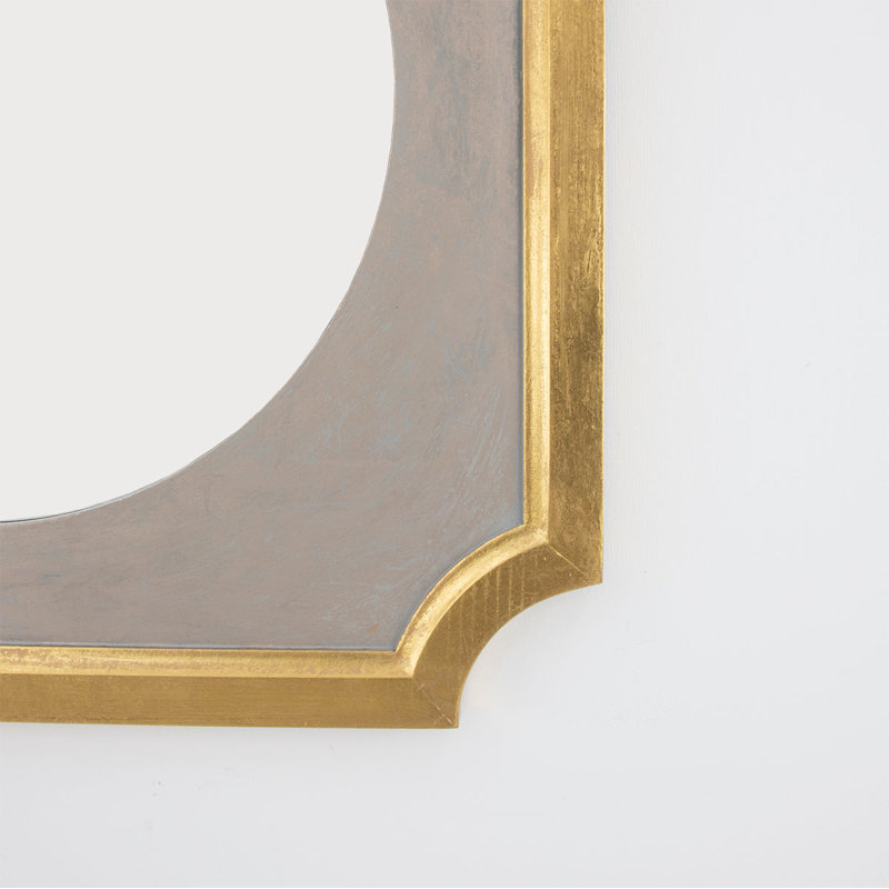 Zeke Square Wall Mirror, Champagne/Gold Leaf