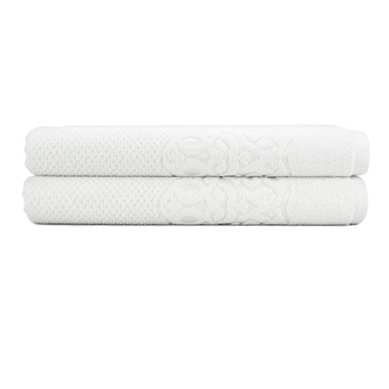 Ensemble de serviettes en coton Parkerson, Blanc