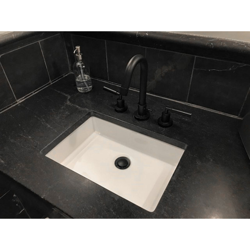 Cigno Widespread Bathroom Faucet with Drain Assembly, Matte Black