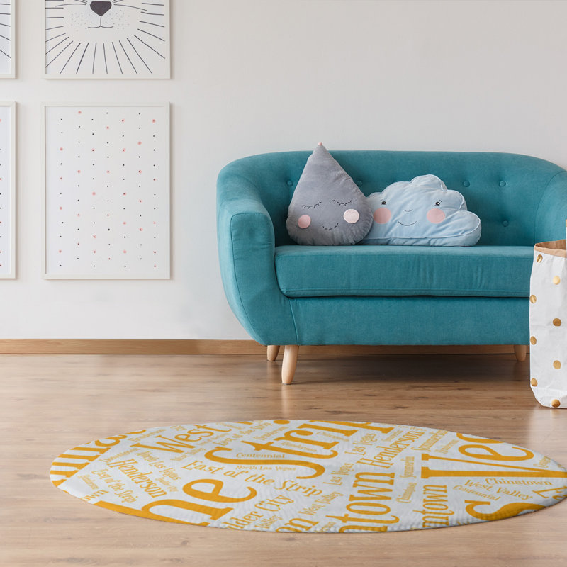 Chenille Indoor Rug, Round 5'