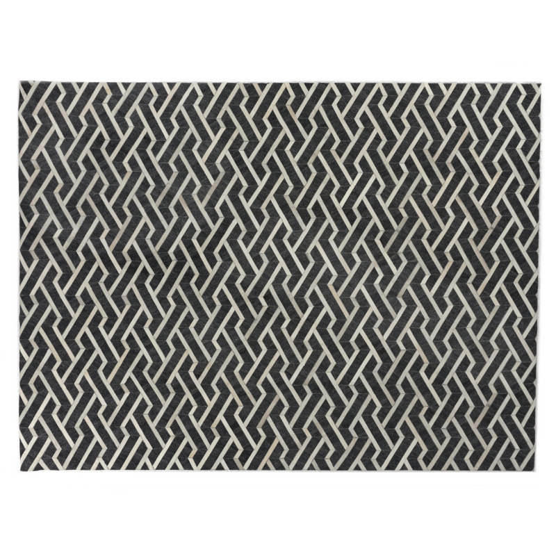 Berlin Cowhide Geometric Area Rug, Rectangle 5' x 8'