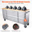 Armoire à outils robuste 72 ", établi mobile à 15 tiroirs avec plateau en acier et bois d'hévéa, coffre à outils roulant verrouillable pour garage, atelier, chantier, argent