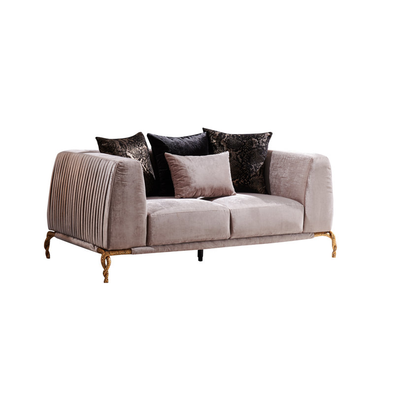 Causeuse Mehalick, Mélange de coton ivoire