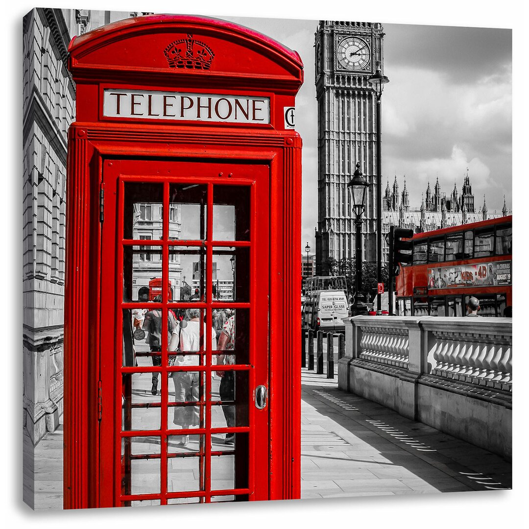 Leinwandbild Klassische rote Telefonzelle London