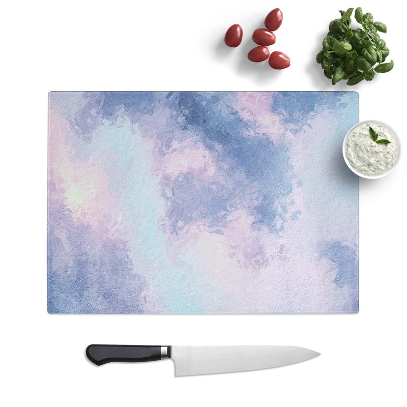 Tempered Glass The Purple Clouds in Abstract Chopping Board, 28.5 cm W x 20 cm L